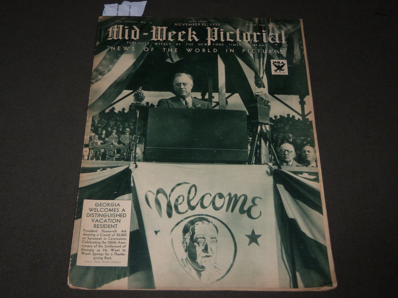 1933 NOV 25 MID-WEEK PICTORIAL MAGAZINE SECTION - FRANKLIN ROOSEVELT - J 3211