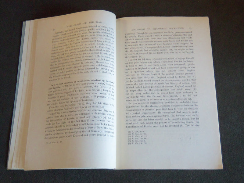 1915 WHO WANTED WAR? SOFTCOVER BOOK BY E. DURKHEIM AND E. DENIS - J 7200