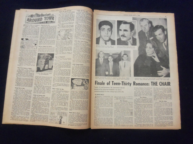 1962 JULY 1 NEW YORK SUNDAY NEWS NEWSPAPER -PAUL BOGARDUS ESCAPES DEATH- NP 6779