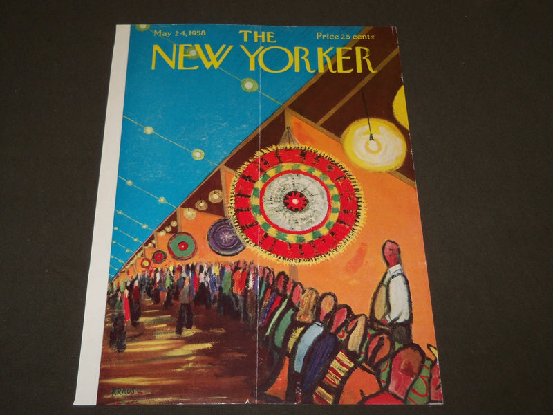1958 MAY 24 NEW YORKER MAGAZINE FRONT COVER ONLY - GREAT ART FOR FRAMING