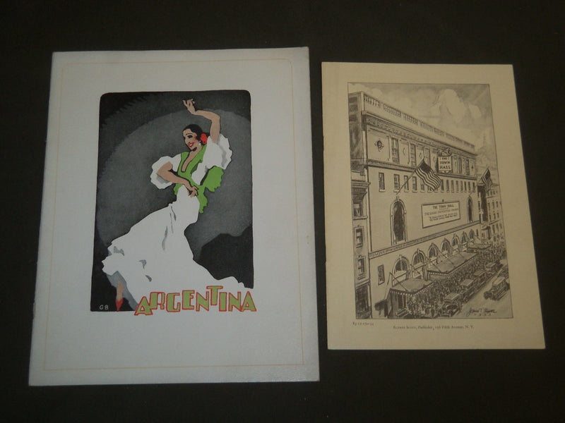 1934-1935 LA ARGENTINA PROGRAMS LOT OF 2 - SPAINS GREATEST DANCER - J 4838