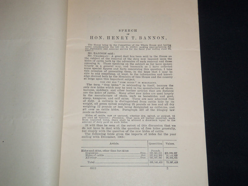 1906 SPEECH OF HENRY T. BANNON OF OHIO IN HOUSE OF REPRESENTATIVES - J 8872