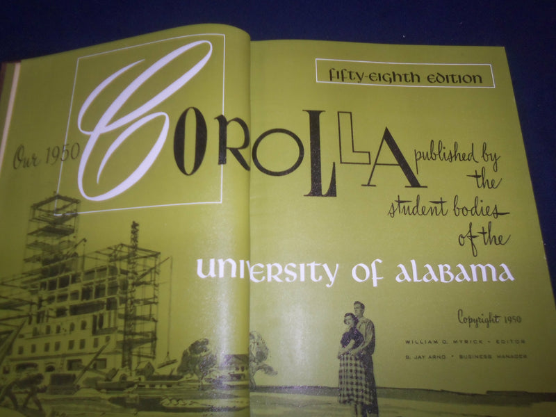 1950 THE COROLLA UNIVERSITY OF ALABAMA YEARBOOK -TUSCALOOSA, ALABAMA - YB 2424