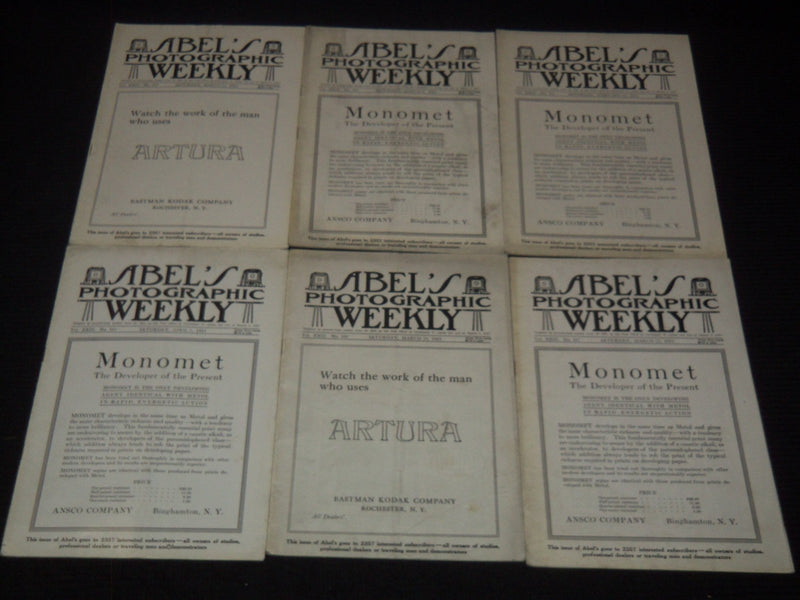 1919 ABEL'S PHOTOGRAPHIC WEEKLY MAGAZINE LOT OF 25 ISSUES - O 3074I