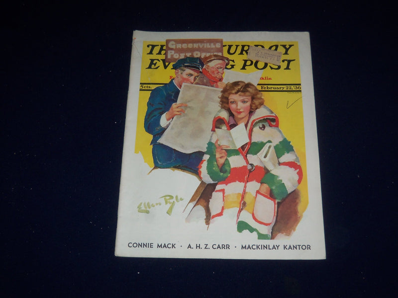 1936 FEB 22 SATURDAY EVENING POST MAGAZINE-2-PG NORMAN ROCKWELL PAINTING-SP 5496