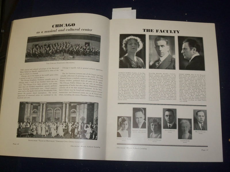 1931-1932 SHERWOOD MUSIC SCHOOL 37TH ANNUAL CATALOG & ENVELOPE - CHICAGO- J 4834