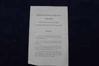 1905 NATIOINAL ACADEMY OF SCIENCES AUTUMN MEETING BOOKLET - YALE UNIV. - K 1388