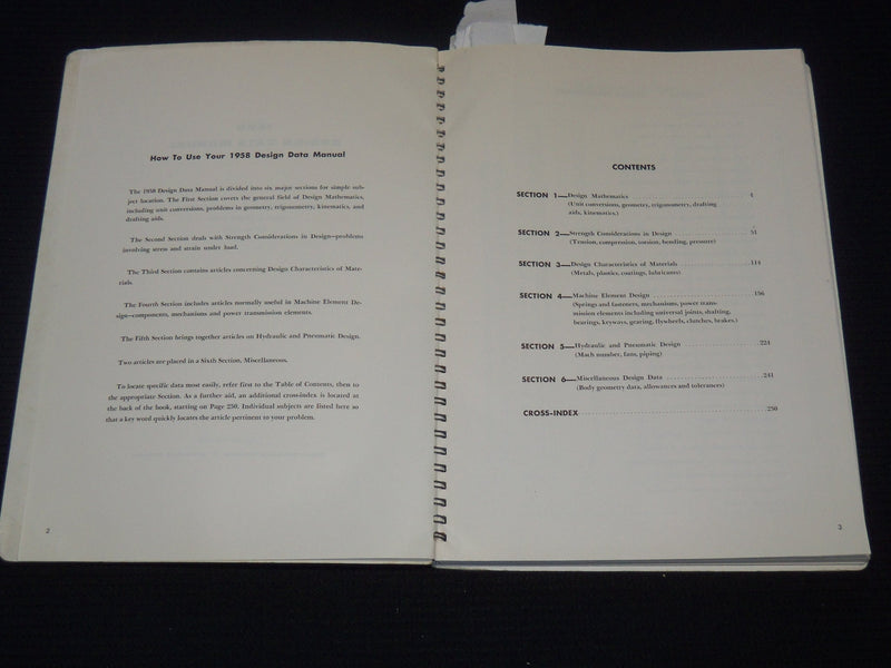 1958 DESIGN NEWS DATA MANUAL - ENGLEWOOD COLORADO - SPIRAL BOUND - KD 5293A