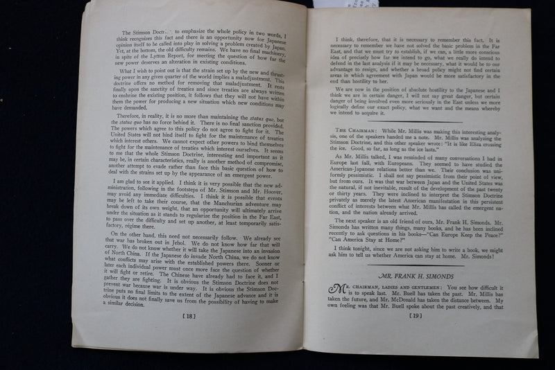 1933 FOREIGN PROBLEMS CONFRONTING THE NEW ADMINISTRATION SOFTCOVER BOOK - K 1567