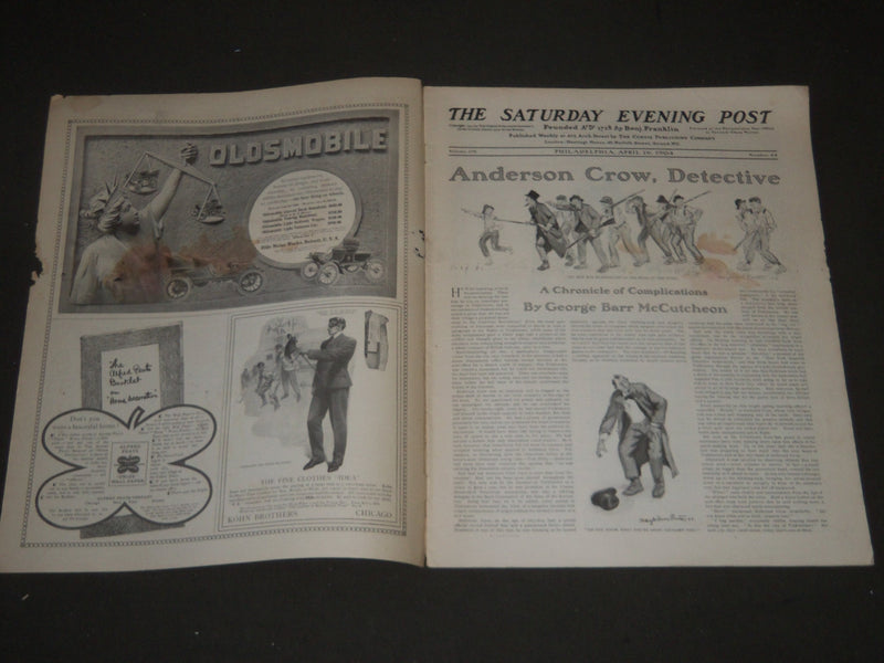 1904 APRIL 16 THE SATURDAY EVENING POST MAGAZINE - ILLUSTRATED COVER - SP 460