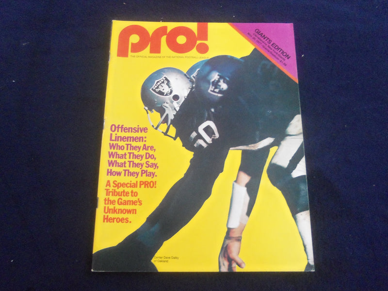 1977 NOVEMBER 20 PRO MAGAZINE - NY GIANTS VS. CLEVELAND BROWNS - SP 4714V