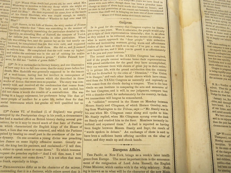 1851 MARCH 15 THE BOSTON MUSEUM NEWSPAPER - JUDITH BENSADDI SEQUEL - NP 9029