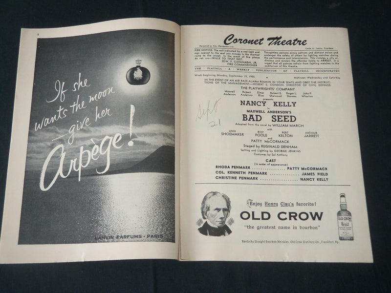 1950-1956 PLAYBILL PROGRAMS LOT OF 9 - ETHEL MERMAN - REX HARRISON - J 3892
