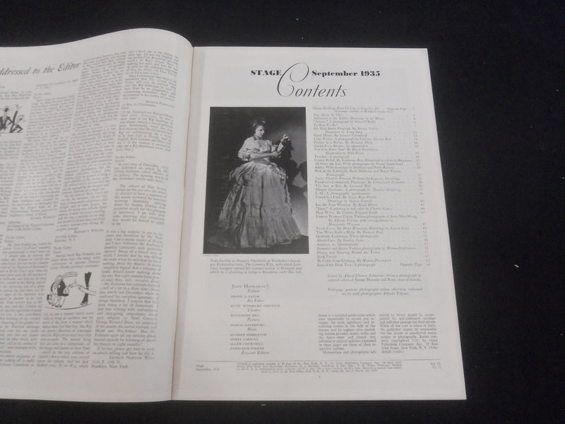 1935 SEPTEMBER THE STAGE MAGAZINE - JUMBO THE ELEPHANT - JIMMY DURANTE - B 4198F