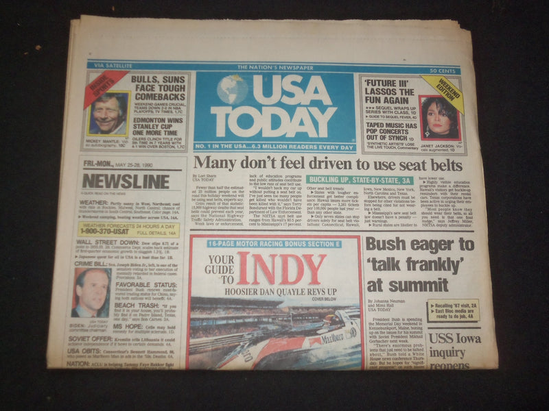 1990 MAY 25-28 USA TODAY NEWSPAPER-BUSH EAGER TO TALK FRANKLY AT SUMMIT- NP 7772