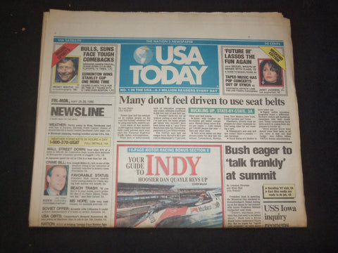 1990 MAY 25-28 USA TODAY NEWSPAPER-BUSH EAGER TO TALK FRANKLY AT SUMMIT- NP 7772