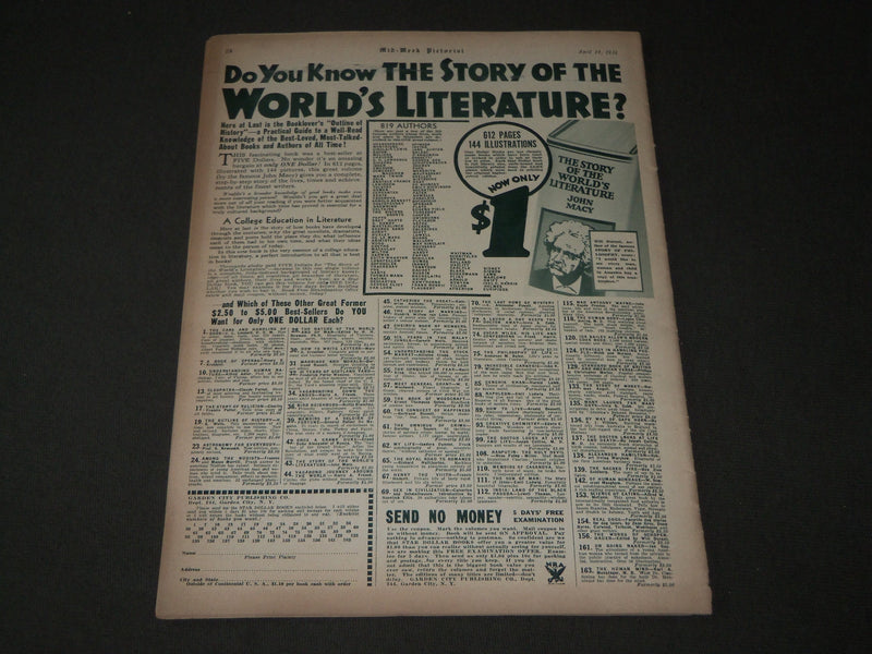 1934 APRIL 14 MID-WEEK PICTORIAL MAGAZINE SECTION - JEAN MUIR COVER - J 3197