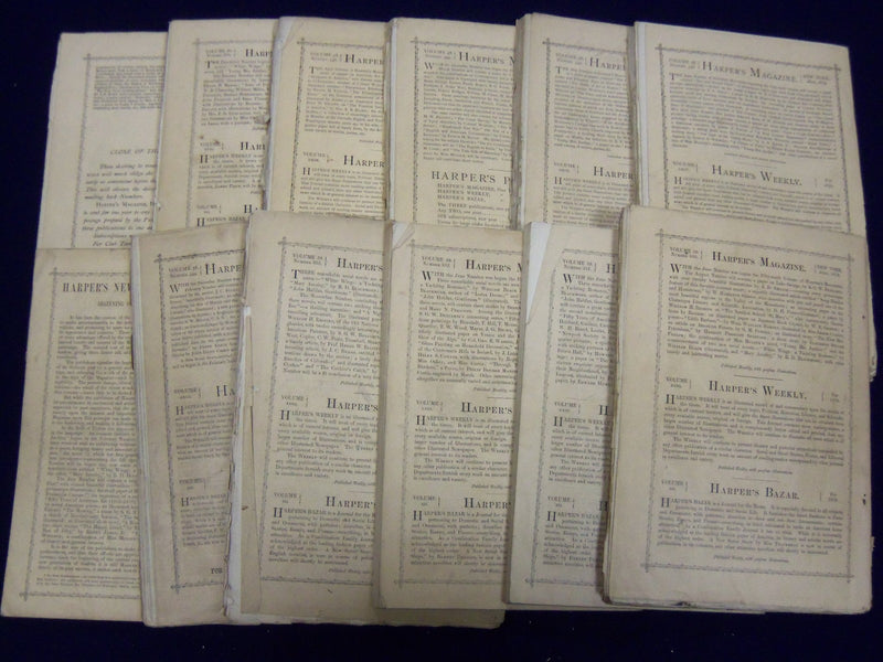 1879 HARPER'S MONTHLY MAGAZINE LOT 12 COMPLETE YEAR - NICE ILLUSTRATIONS- WR 509