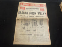 1969 JULY 17 L. A. EVENING HERALD EXPRESS NEWSPAPER- EARLIER MOON WALK?- NP 5743