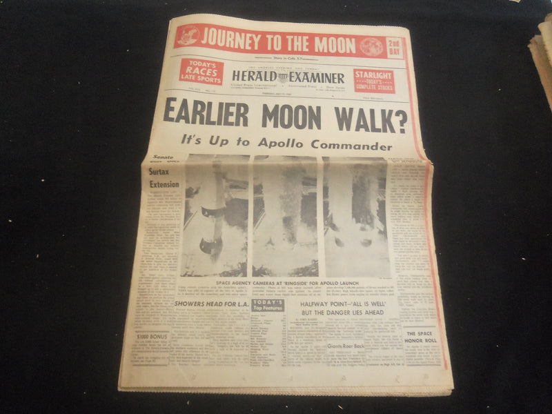 1969 JULY 17 L. A. EVENING HERALD EXPRESS NEWSPAPER- EARLIER MOON WALK?- NP 5743