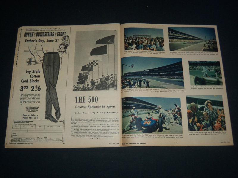 1964 MAY 24 THE INDIANAPOLIS STAR SUNDAY MAGAZINE SECTION - AUTO RACING- NP 3787