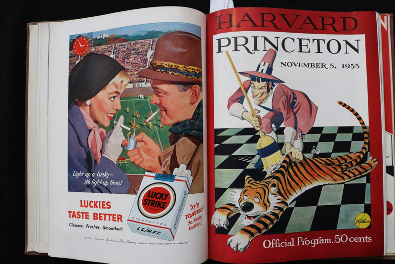 1955 HARVARD FOOTBALL PROGRAMS - BOUND VOLUME - TED KENNEDY - KD 9572