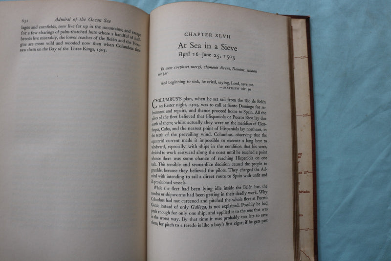 1942 ADMIRAL OF THE OCEAN SEA, A LIFE OF COLUMBUS HARDCOVER BY MORISON - KD 9662