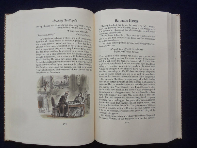 1958 ANTHONY TROLLOPE'S BARCHESTER TOWERS HARDCOVER BOOK -HERITAGE PRESS-KD 8871