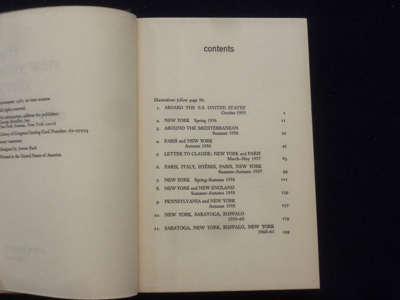 1967 THE NEW YORK DIARY HARDCOVER BOOK BY NED ROREM - 1ST EDITION - KD 9183