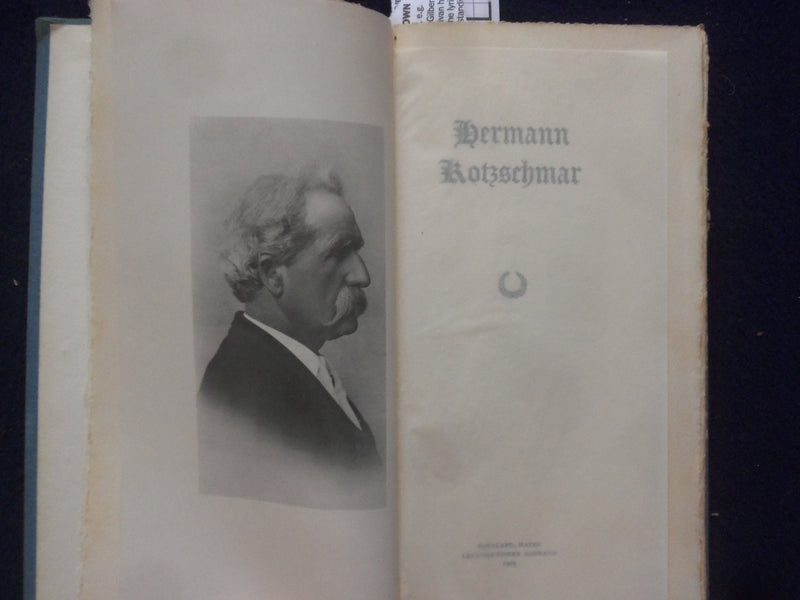 1909 HERMAN KOTZSCHMAR HARDCOVER BOOK - K 212