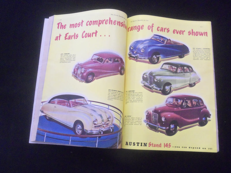 1949 SEPTEMBER 30 THE AUTOCAR MAGAZINE - LONDON SHOW REPORT - BRITISH - J 7834