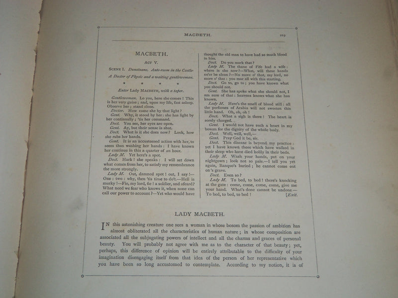 1876 SHAKESPEARE SCENES AND CHARACTERS SEIRES OF ILLUSTRATIONS VOLUME - Z 35