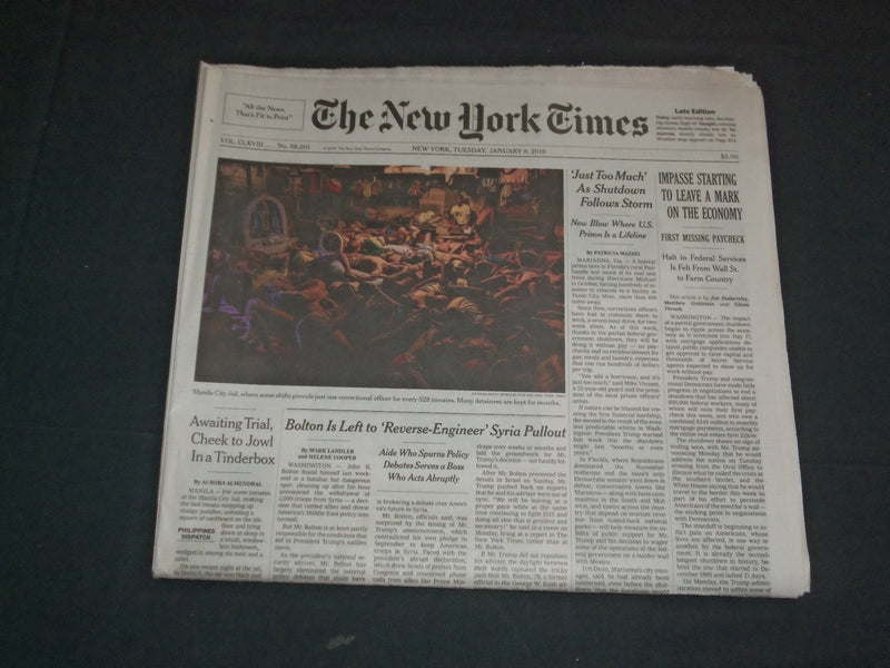 2019 JANUARY 8 NEW YORK TIMES - IMPASSE STARTING TO LEAVE A MARK ON THE ECONOMY