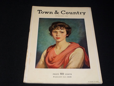 1935 FEBRUARY 1 TOWN & COUNTRY MAGAZINE - CECIL CLARK DAVIS FRONT COVER - E 2509