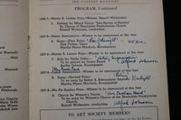 1938 MAY 6 THE ART SOCIETY OF PITTSBURGH PROGRAM - K 2465