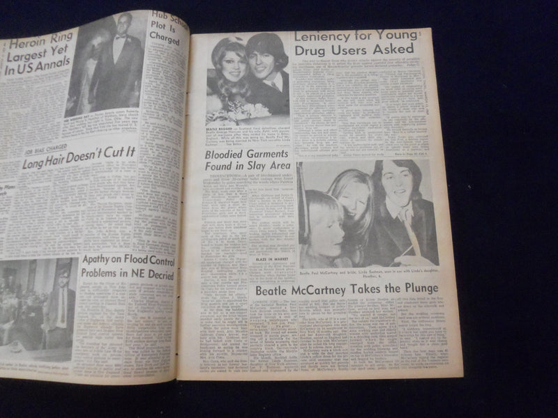 1969 MAR 13 BOSTON RECORD AMERICAN NEWSPAPER- STATE PUSHES FORCED BUSING-NP 6330
