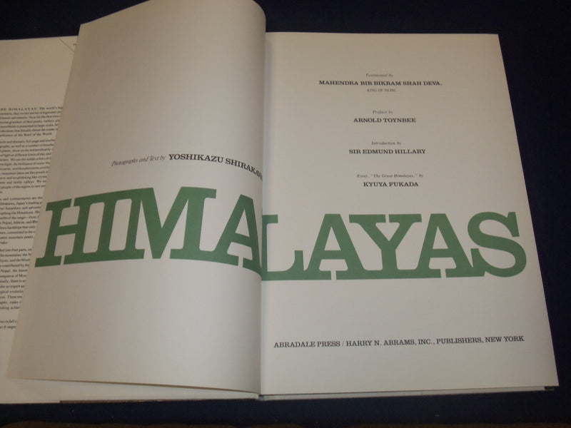 1986 HIMALAYAS HARDCOVER BOOK - PHOTOS & TEXT BY YOSHIKAZU SHIRAKAWA - KD 2817