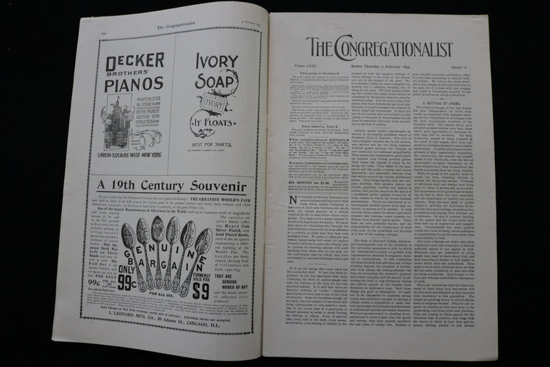 1895 FEBRUARY 7 THE CONGREGATIONALIST MAGAZINE -WILLIAM ROBERTSON NICOLL- K 2329