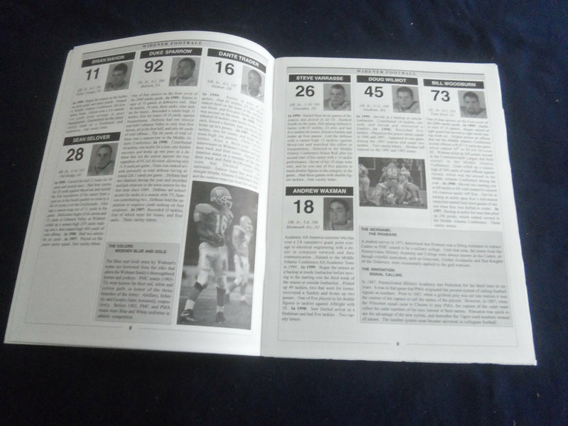 2000 NOV 4 FOOTBALL PROGRAM - WIDENER UNIV VS LEBANON VALLEY COLLEGE - SP 1217W