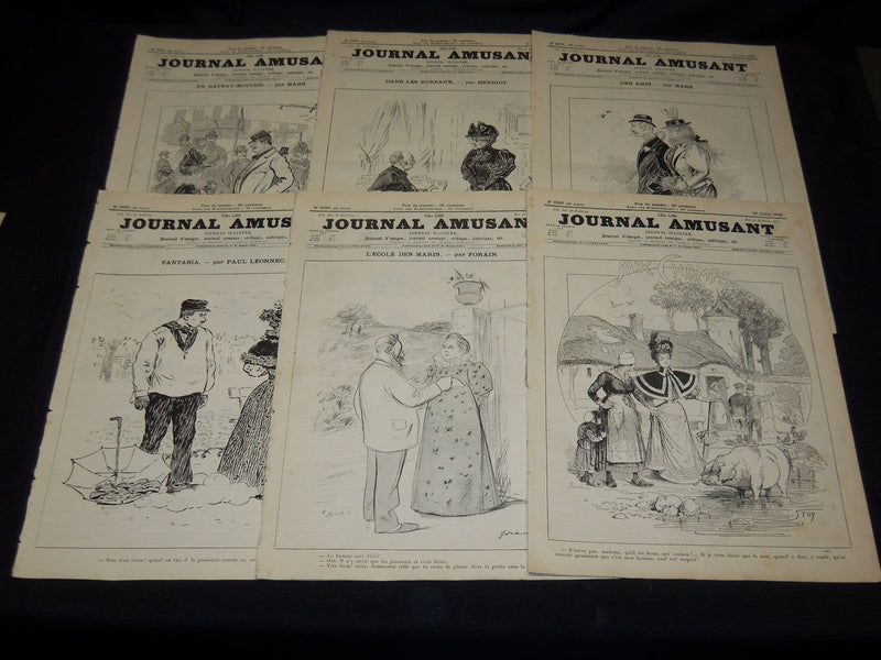 1896 JOURNAL AMUSANT ILLUSTRE FRENCH MAGAZINE LOT OF 26 - FASHION ILLUS- O 3197E