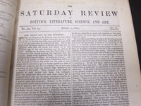 1867 SATURDAY REVIEW 2 BOUND VOLUMES - COMPLETE YR- PUBLISHED IN LONDON - R 1085