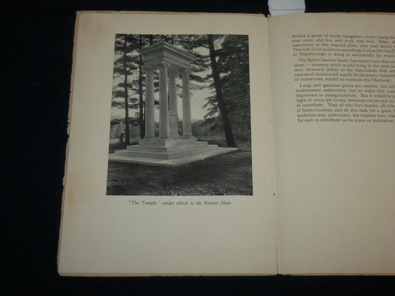 1920'S THE AUGUSTUS SAINT GAUDENS MEMORIAL PROGRAM - NEW HAMPSHIRE - J 6640