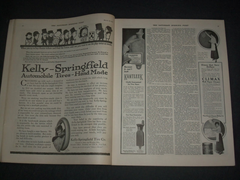 1916 MARCH 25 THE SATURDAY EVENING POST MAGAZINE - ILLUSTRATED COVER - SP 2471C