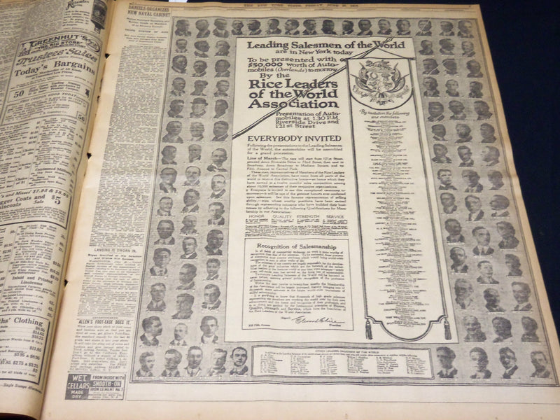 1915 JUNE 25 NEW YORK TIMES NEWSPAPER - BERLIN TO MODIFY SUBMARINE WAR - NT 7709