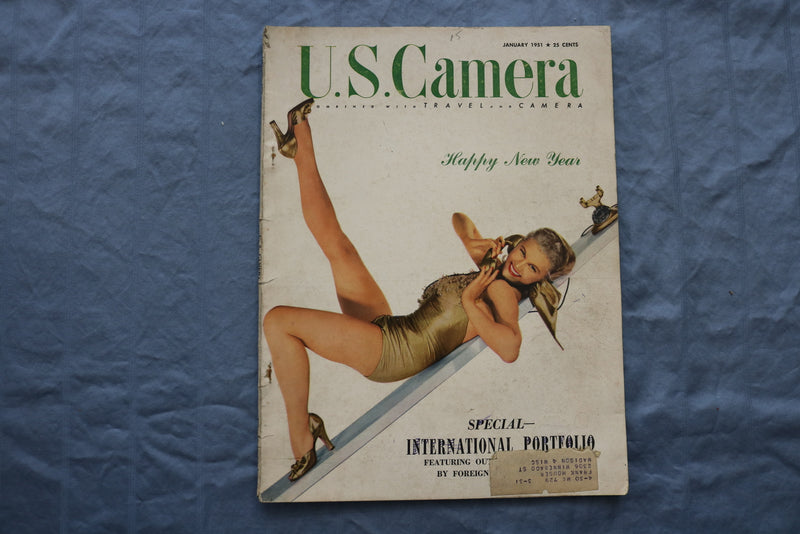1951 JANUARY U.S. CAMERA MAGAZINE - HAPPY NEW YEAR COVER - SP 1194V