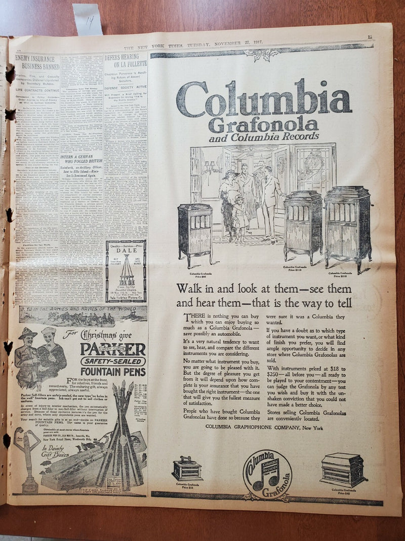 1917 NOVEMBER 27 NEW YORK TIMES - ALLIED ENVOYS TO QUIT RUSSIA - NT 8075