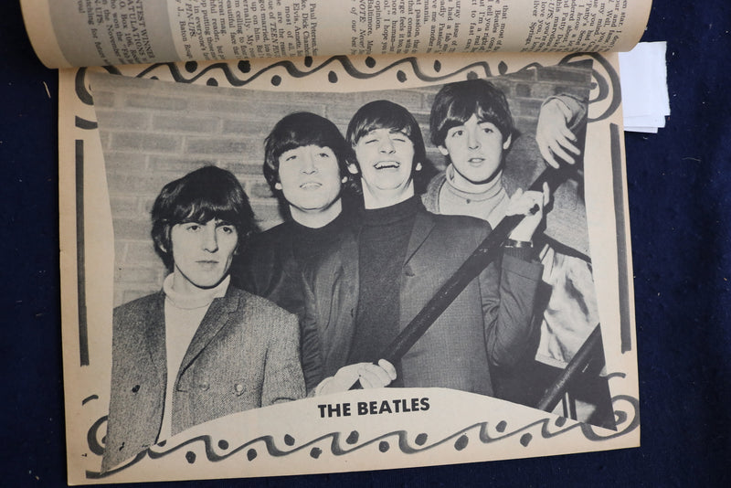 1965 JUNE TEEN PIN-UPS MAGAZINE - THE BEATLES PHOTOS AND ARTICLES - E 18592