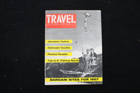 1957 JANUARY TRAVEL MAGAZINE - BARGAIN SITES FOR 1957 COVER - E 10906