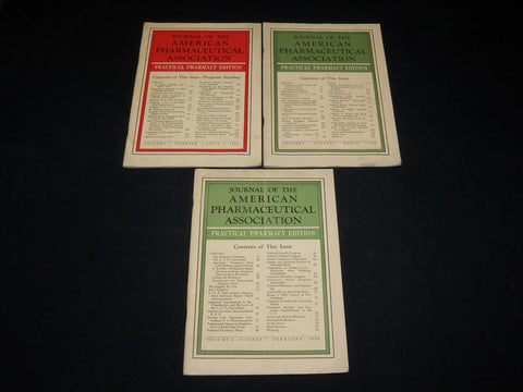 1940 AMERICAN PHARMACEUTICAL ASSOCIATION JOURNAL LOT OF 3 ISSUES - J 6566
