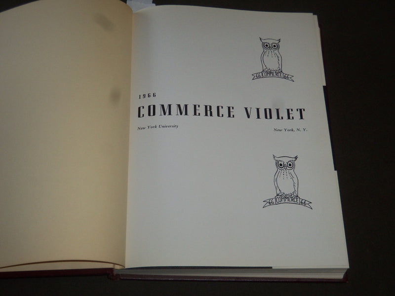 1966 COMMERCE VIOLET NEW YORK UNIVERSITY YEARBOOK MAL GRAHAM BASKETBALL- YB 1020